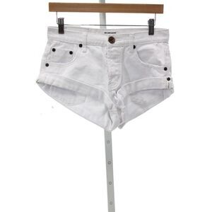 One X One Teaspoon Women Cut-Off White Cotton Shorts Size 23